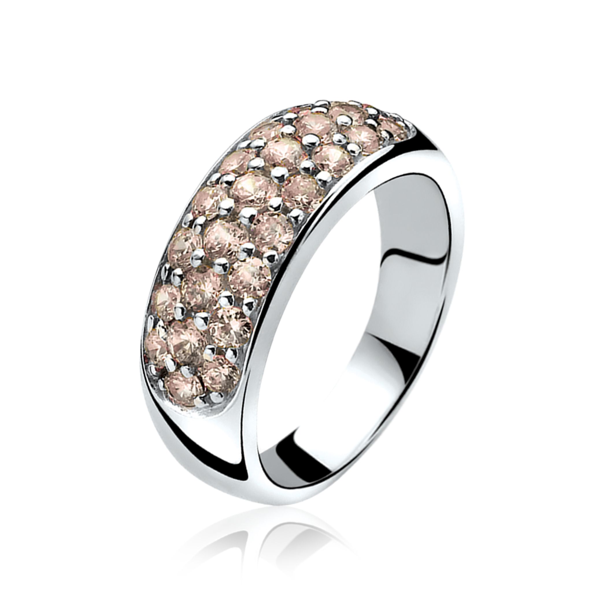 ZINZI zilveren ring champagne ZIR334C