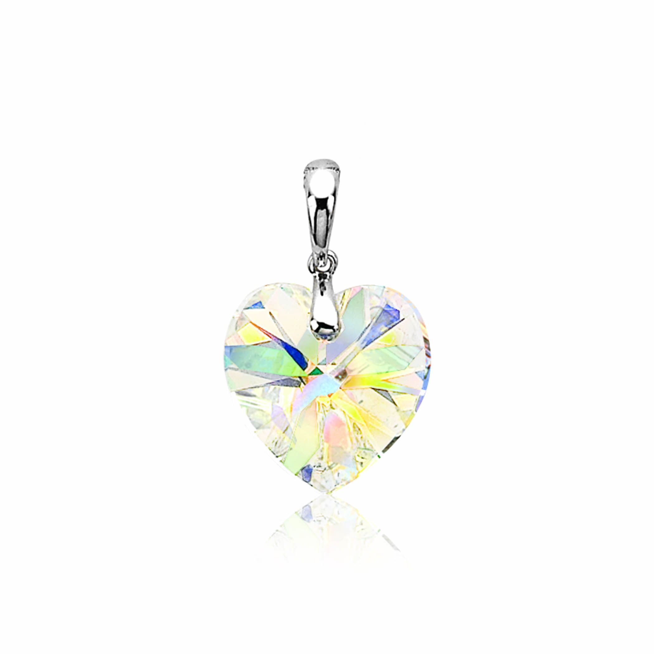 Zinzi zilveren hart hanger Swarovski wit ZIH903 