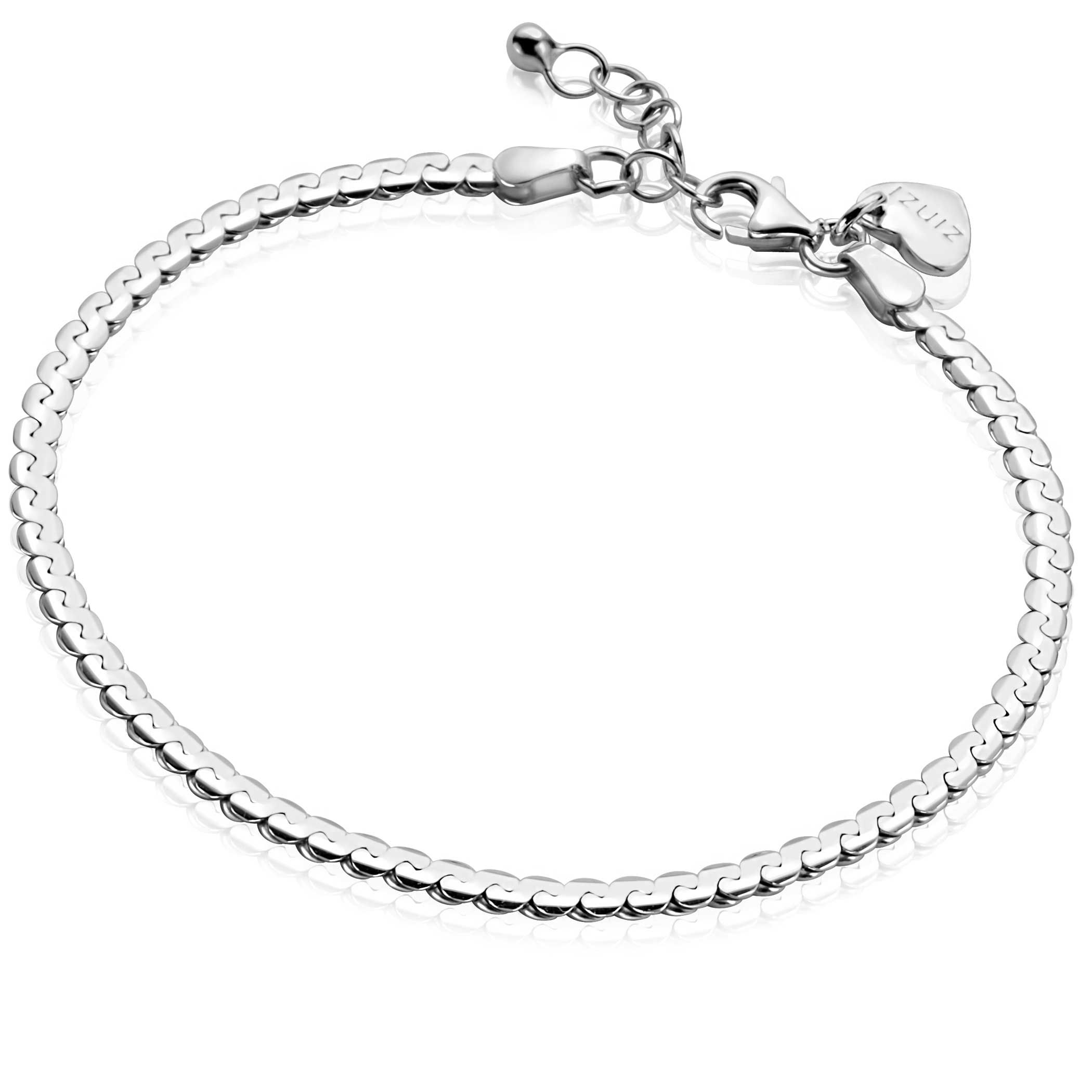 ZINZI zilveren schakel armband 3mm breed 18-21cm ZIA2647