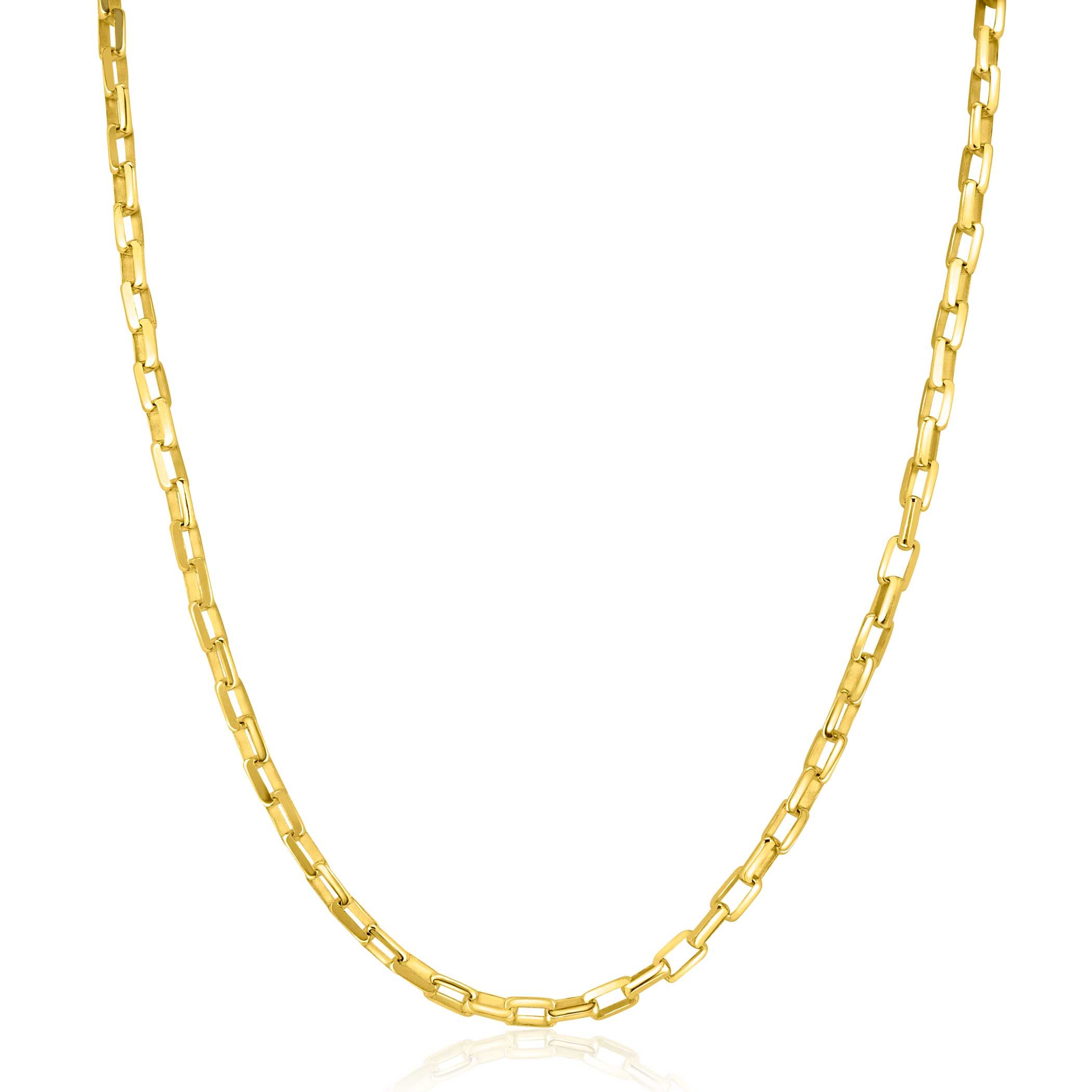 ZINZI gold plated zilveren ketting met venetiaanse schakels 3mm breed 42-45cm ZIC2587