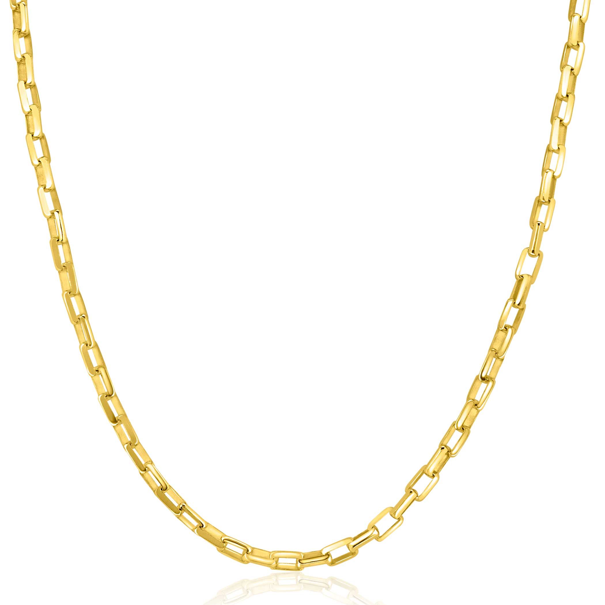 ZINZI gold plated zilveren ketting met venetiaanse schakels 3mm breed 42-45cm ZIC2587