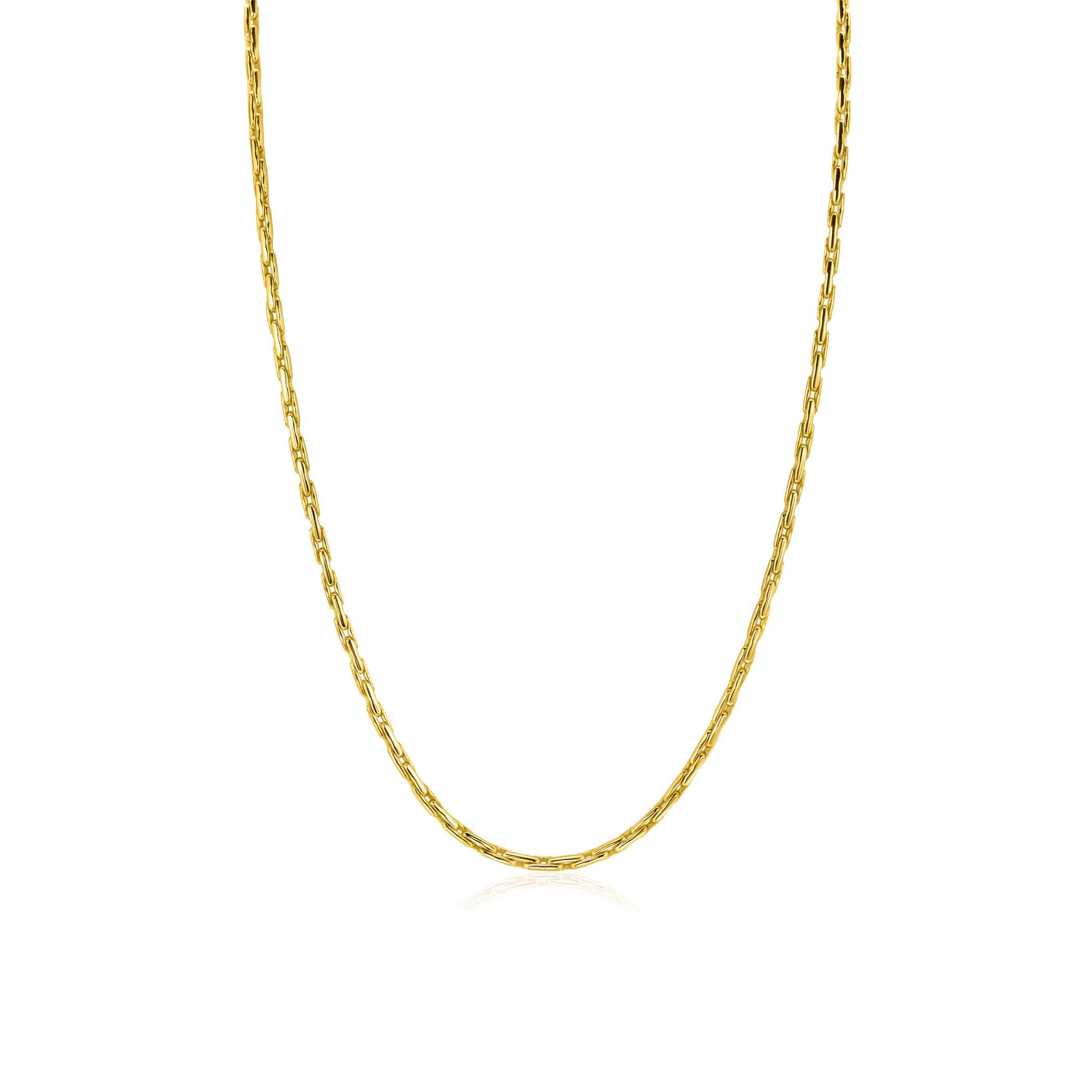 ZINZI gold plated zilveren schakel ketting 2,3mm breed 43-45cm ZIC2648G