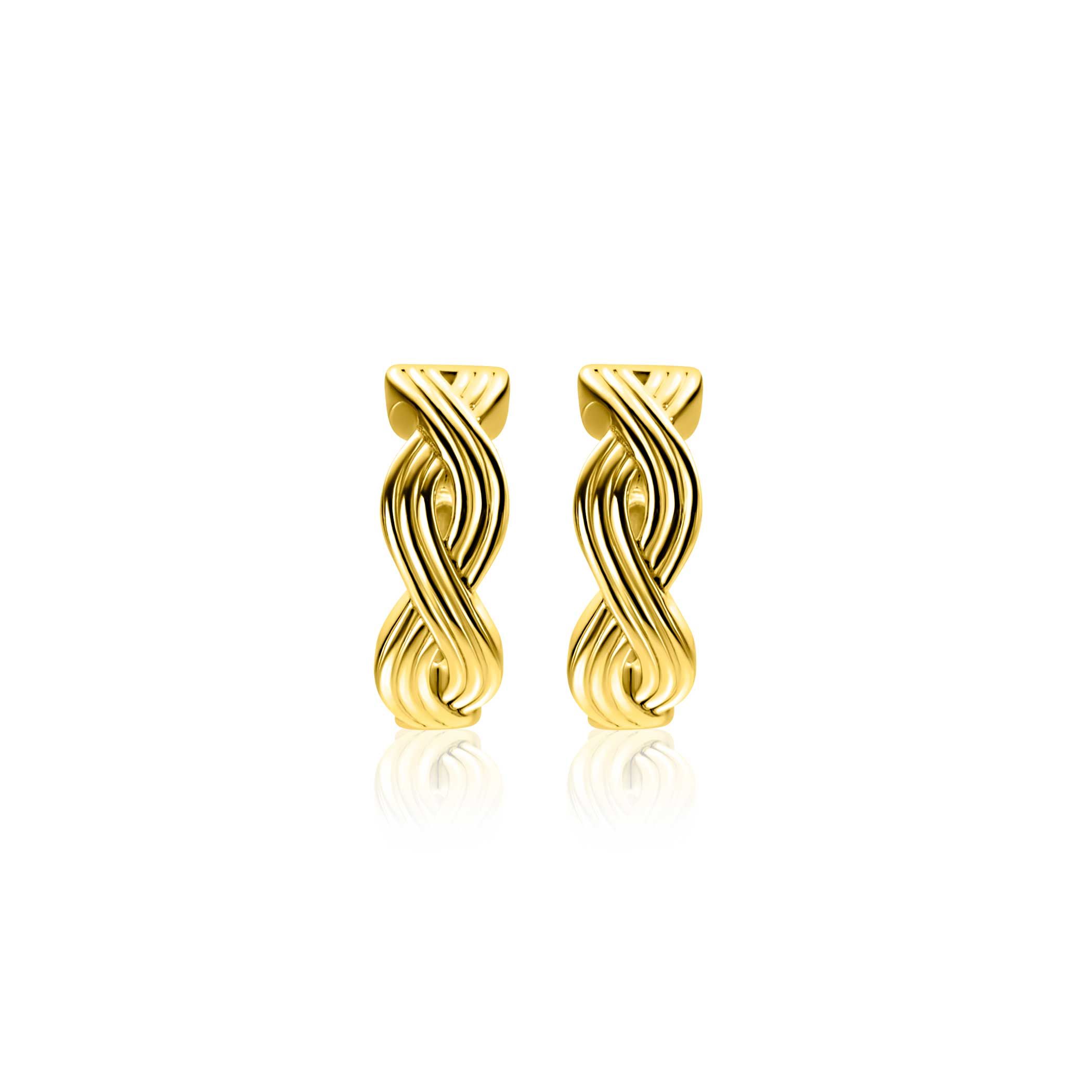 15mm ZINZI gold plated zilveren oorringen met luxe Infinity teken en klapsluiting ZIO2684