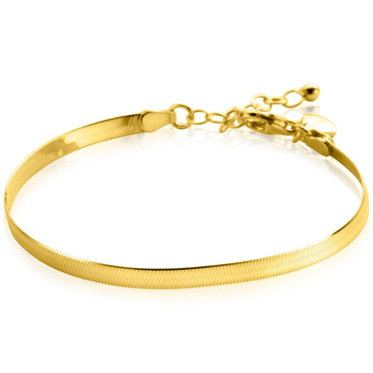 ZINZI gold plated zilveren platte slangen-armband 3,5mm breed ZIA2292G