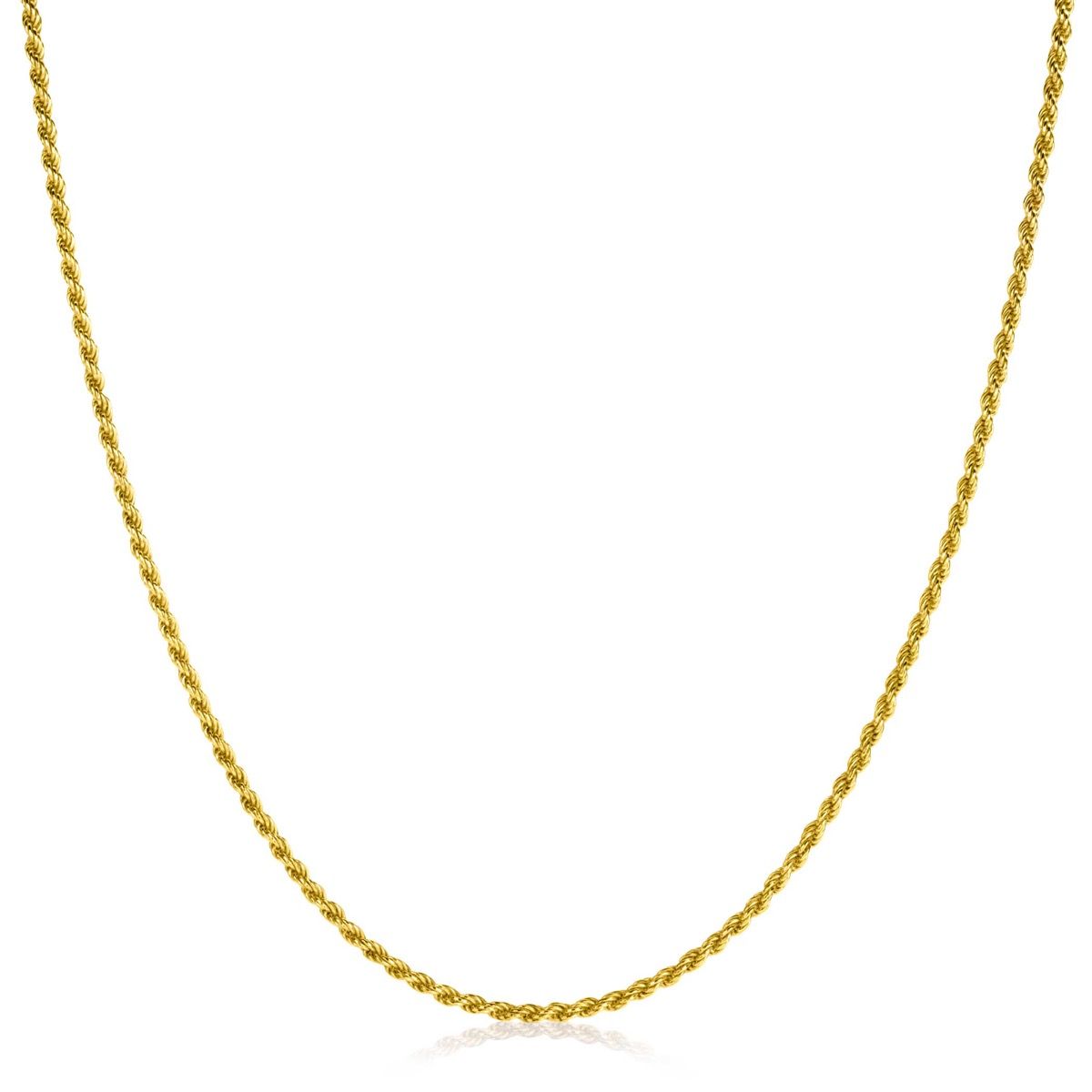 45cm ZINZI gold plated zilveren koord ketting ZILC-K45G