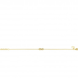 ZINZI gold plated zilveren armband met Infinity teken, vol bezet met witte zirconia's 17-19cm ZIA2597Y