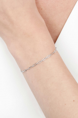 ZINZI zilveren armband met 'paperclip' schakel 2,4mm breed ZIA2033